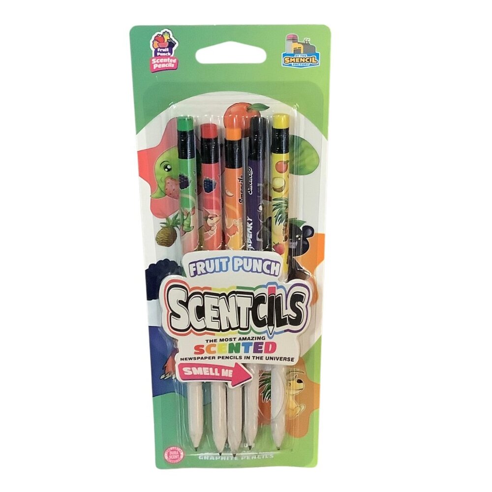 Scentcils Fruit Punch‎ Scented Pencils Scentco HB #2 Non-Toxic Colorful 5 Pack